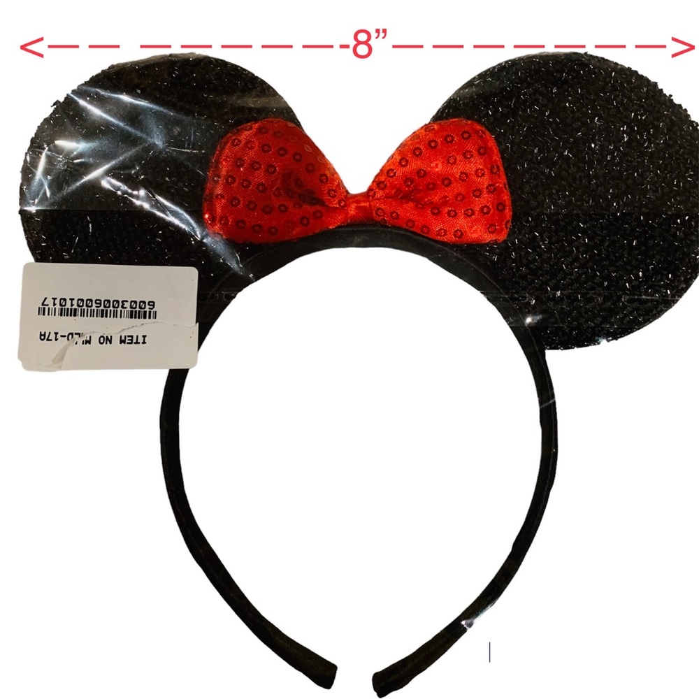 Minnie Mouse Sequin Ears Headband Disneybound Costume Size Child Adult NWT